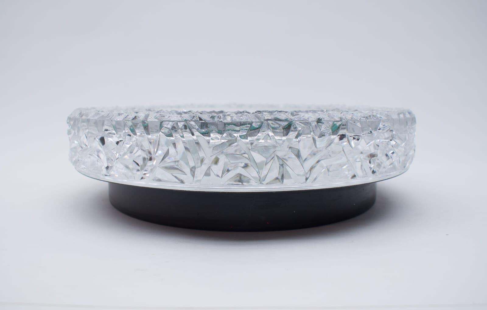 1529.0 Set Of 2 Textured Glass And Mirror Ceiling Wall Flushmounts, Hillebrand, 1960s photo