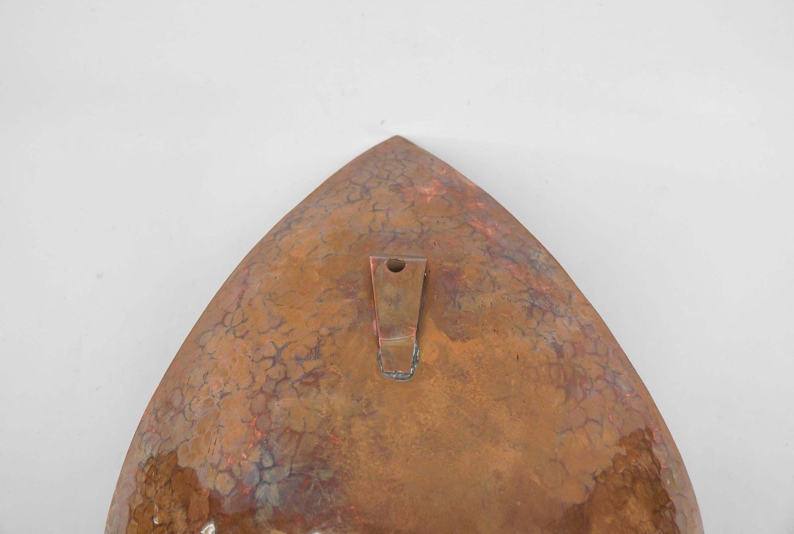 Home Decor Huge Hand Forged 'Hammered' Metal Artist Wall Candle Holder, 1950s photo