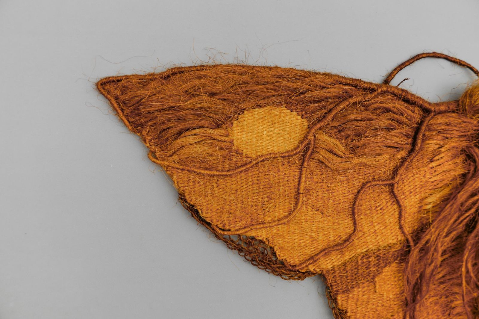 Handmade Butterfly Artist Mural Made Of Jute, 1960s Scandinavia photo vinterior