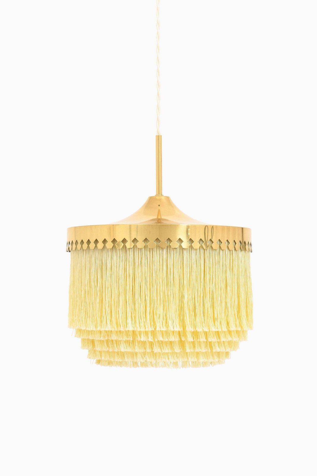 Ceiling Lamp In Brass, Silk Fringes By Hans Agne Jakobsson, 1965 photo furniture