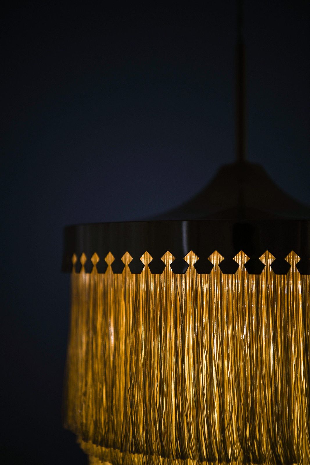 Ceiling Lamp In Brass, Silk Fringes By Hans Agne Jakobsson, 1965 photo vinterior