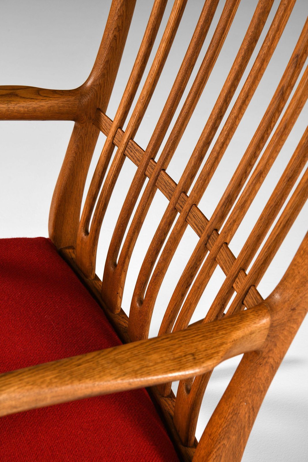 Rocking Chair In Oak With Wool Fabric By Hans Wegner, 1950's photo buy