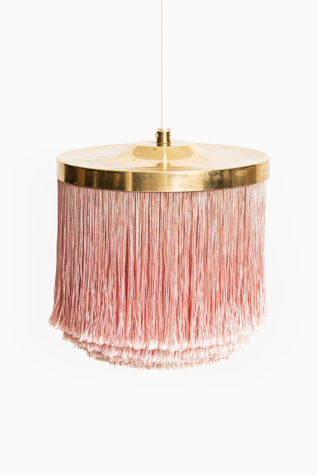 Hans Agne Jakobsson Ceiling Lamps Model T 605 In Brass And Silk Fringes photo Lighting