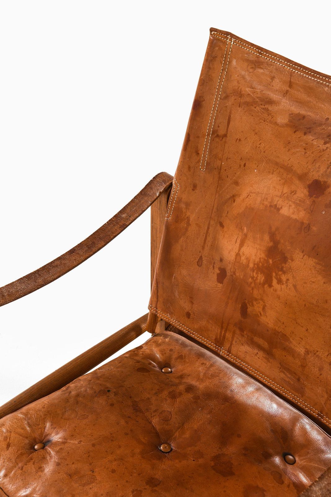 Pair Of Safari Easy Chairs In Ash, Brass And Leather By Kaare Klint, 1950's photo 6370.0