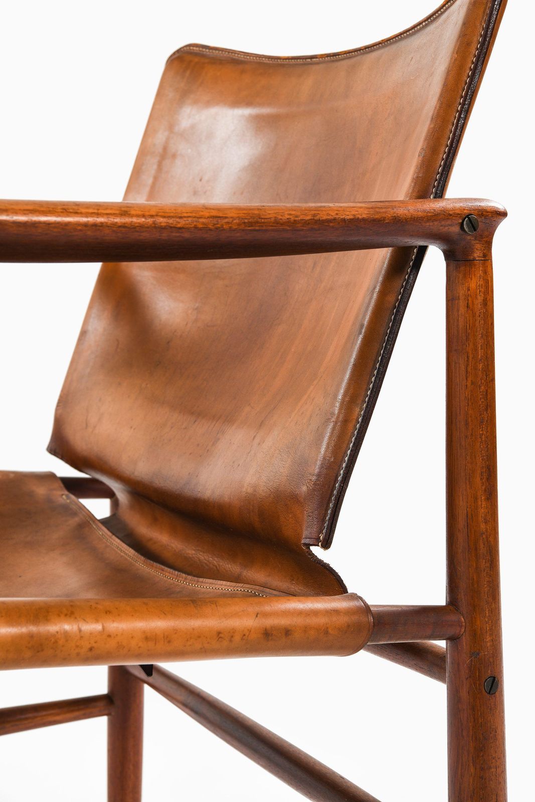 Armchair In Teak And Leather By Kai Lyngfeldt Larsen, 1957 photo vintage
