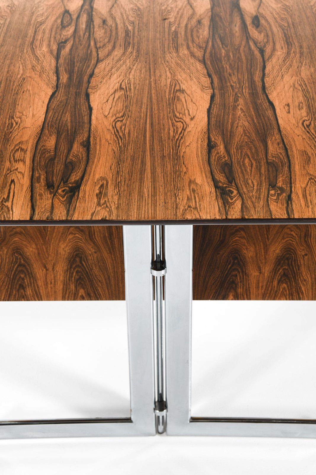 Furniture Freestanding Desk In Rosewood And Chromed Steel By Jan Lunde Knudsen, 1960's photo
