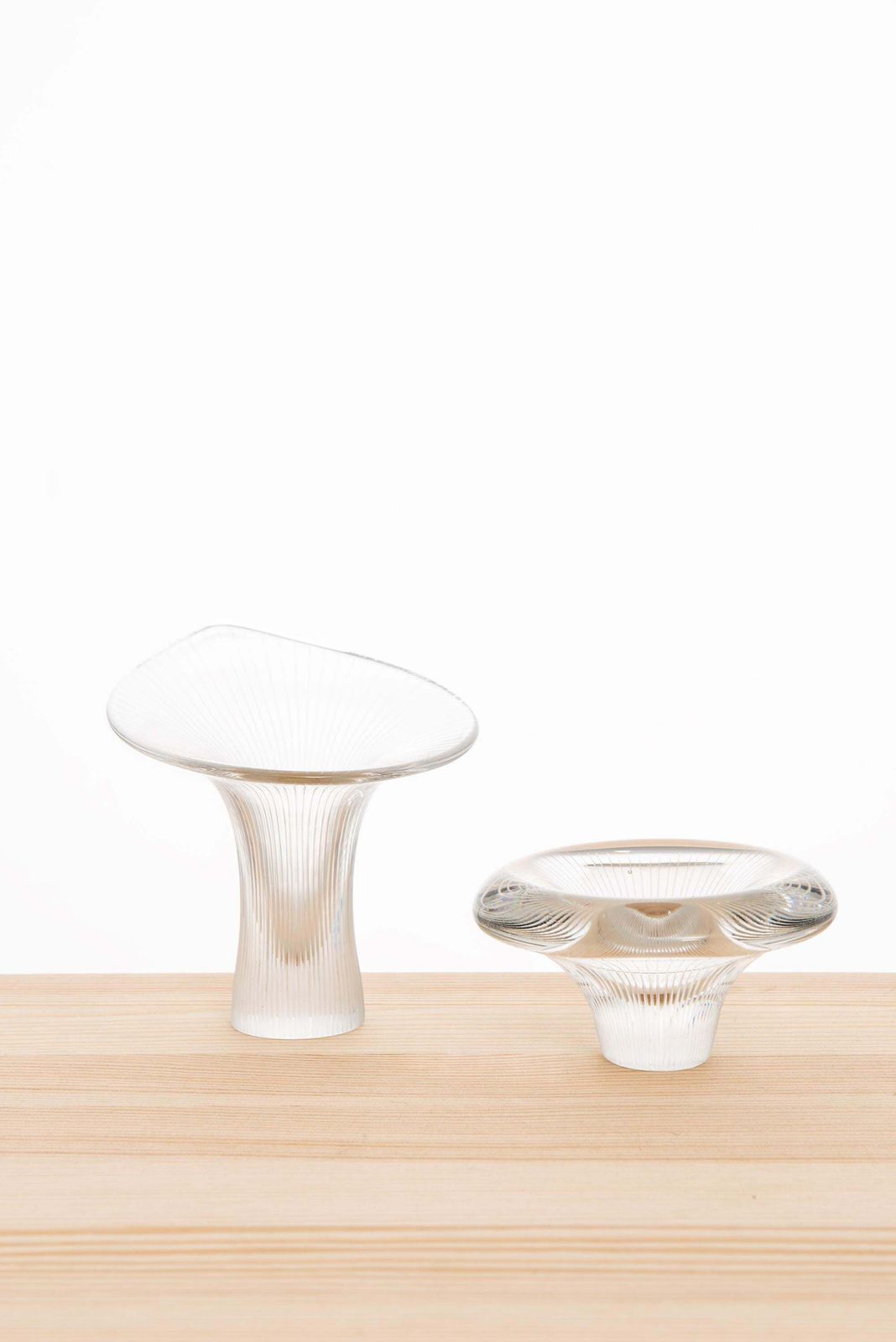 Tapio Wirkkala Glass Vases Kantarelli Produced By Iittala In Finland photo vinterior