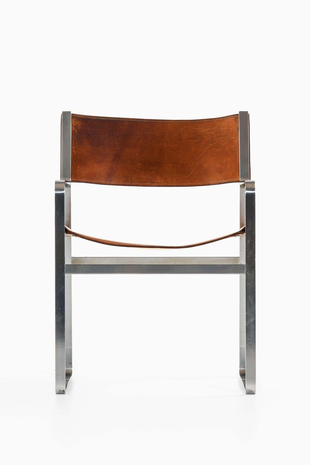 Armchair In Steel And Original Leather By Hans Wegner, 1970s photo furniture