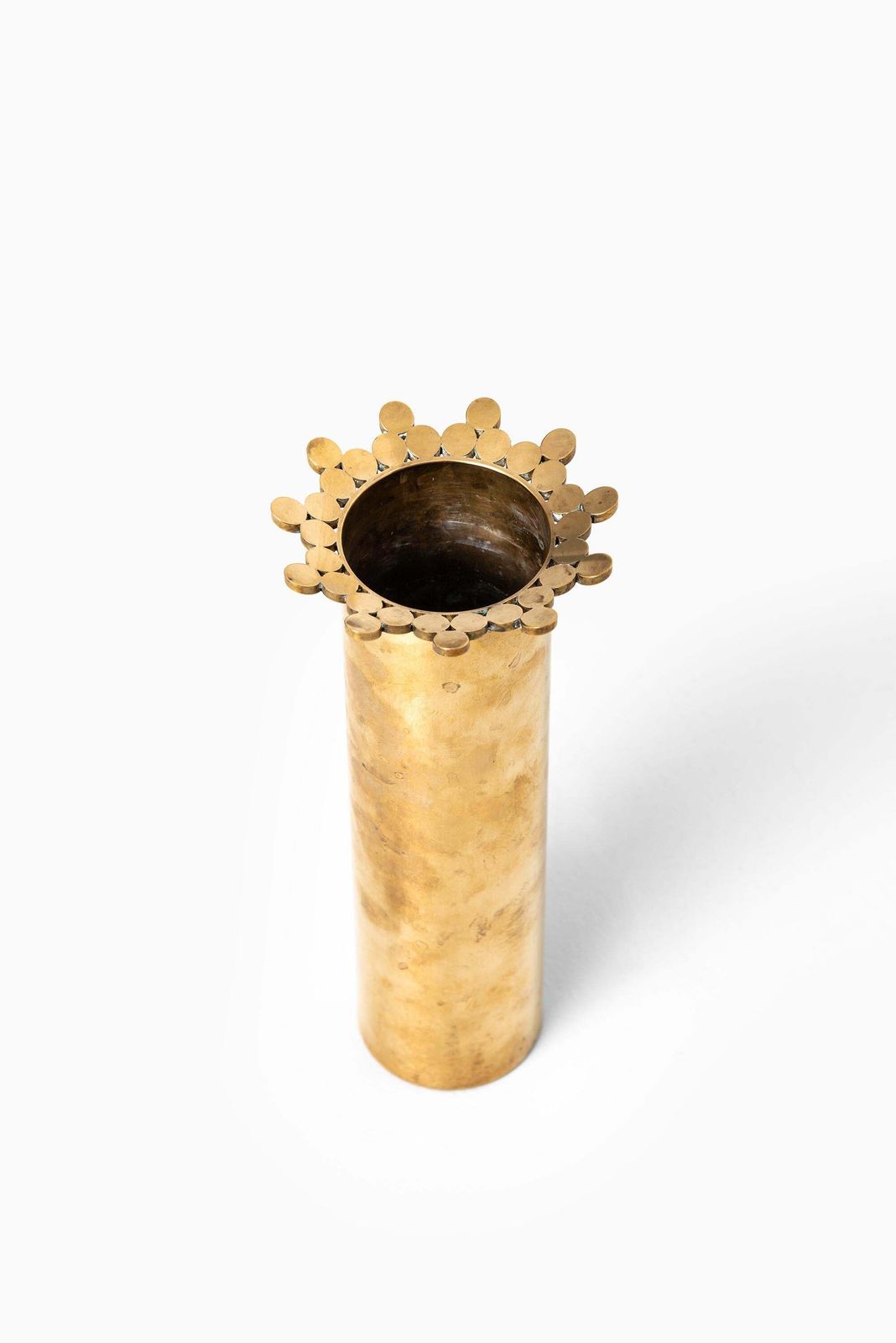 Pierre Forsell Vase In Brass Produced By Skultuna In Sweden photo for sale