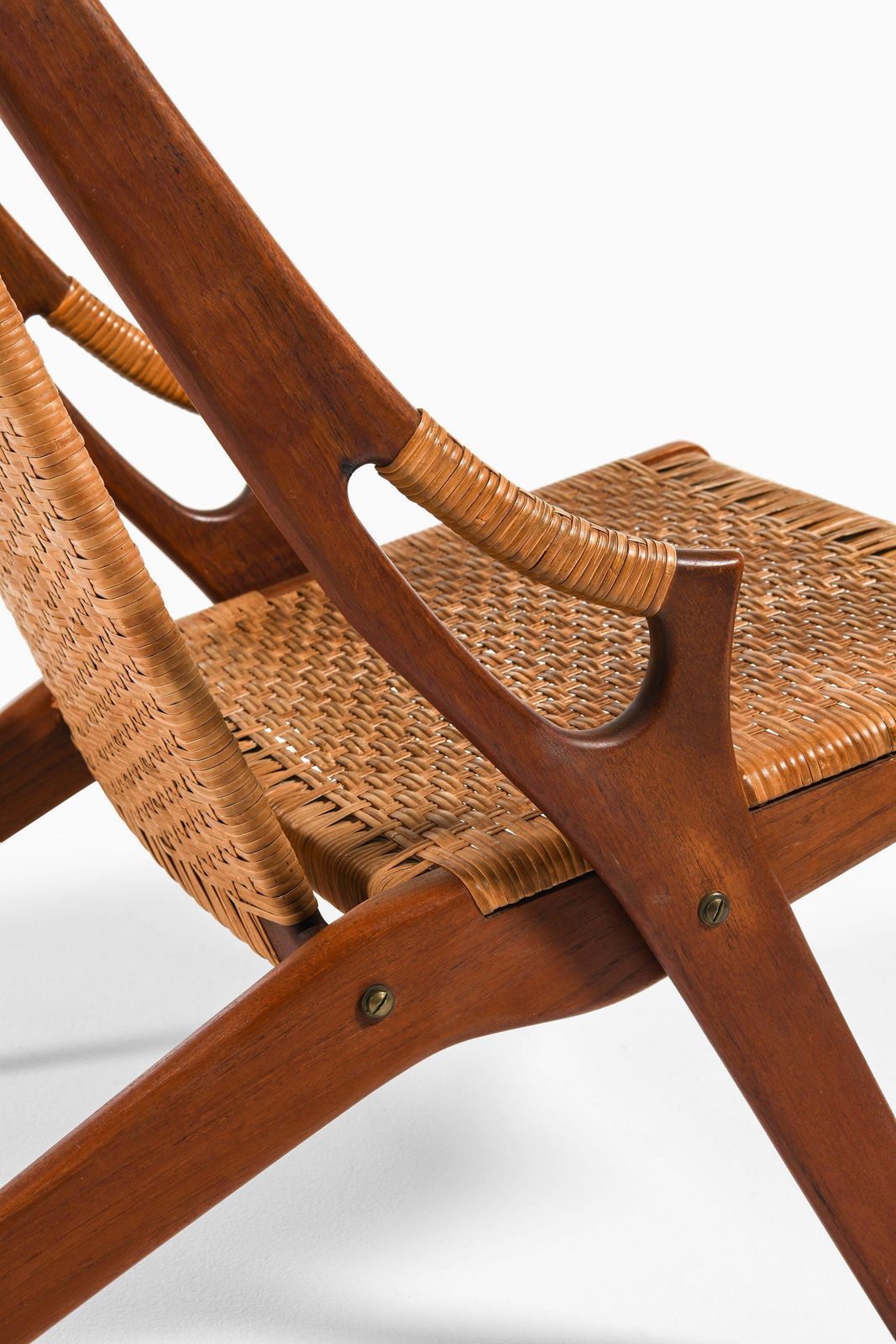 Easy Chair In Teak And Woven Cane By Arne Hovmand Olsen, 1950's photo buy