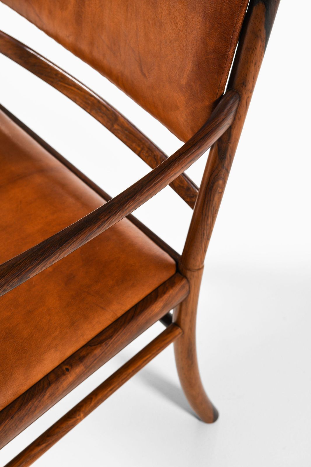 Armchair In Rosewood And Upholstered In Niger Leather By Ole Wanscher, 1960's photo vinterior