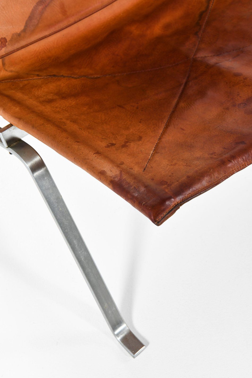 Pair Of Easy Chairs In Original Leather And Steel By Poul Kjærholm, 1950s photo 12740.0