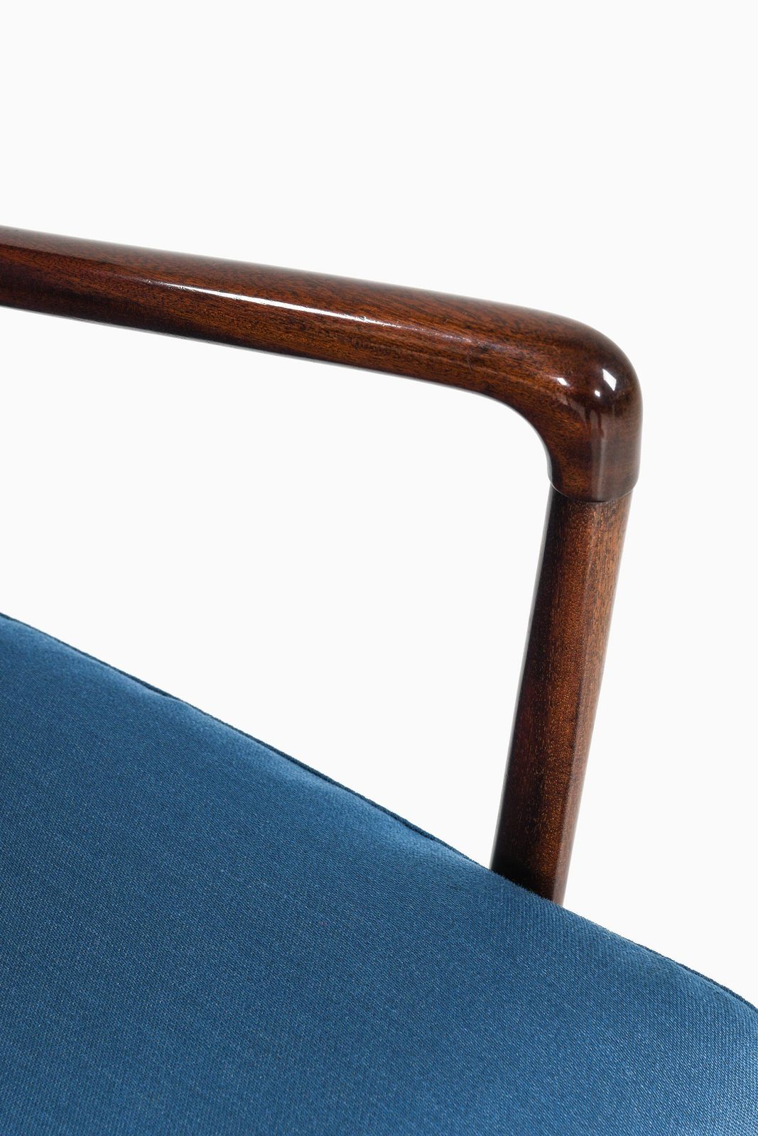 Colonial Easy Chairs In Mahogany, Woven Cane And Fabric By Ole Wanscher, 1960's photo buy