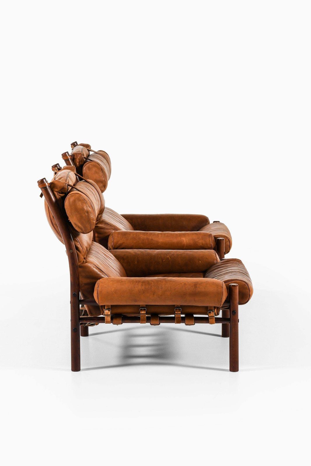 Pair Of Easy Chairs With Side Table In Beech And Leather By Arne Norell, 1960s photo Furniture