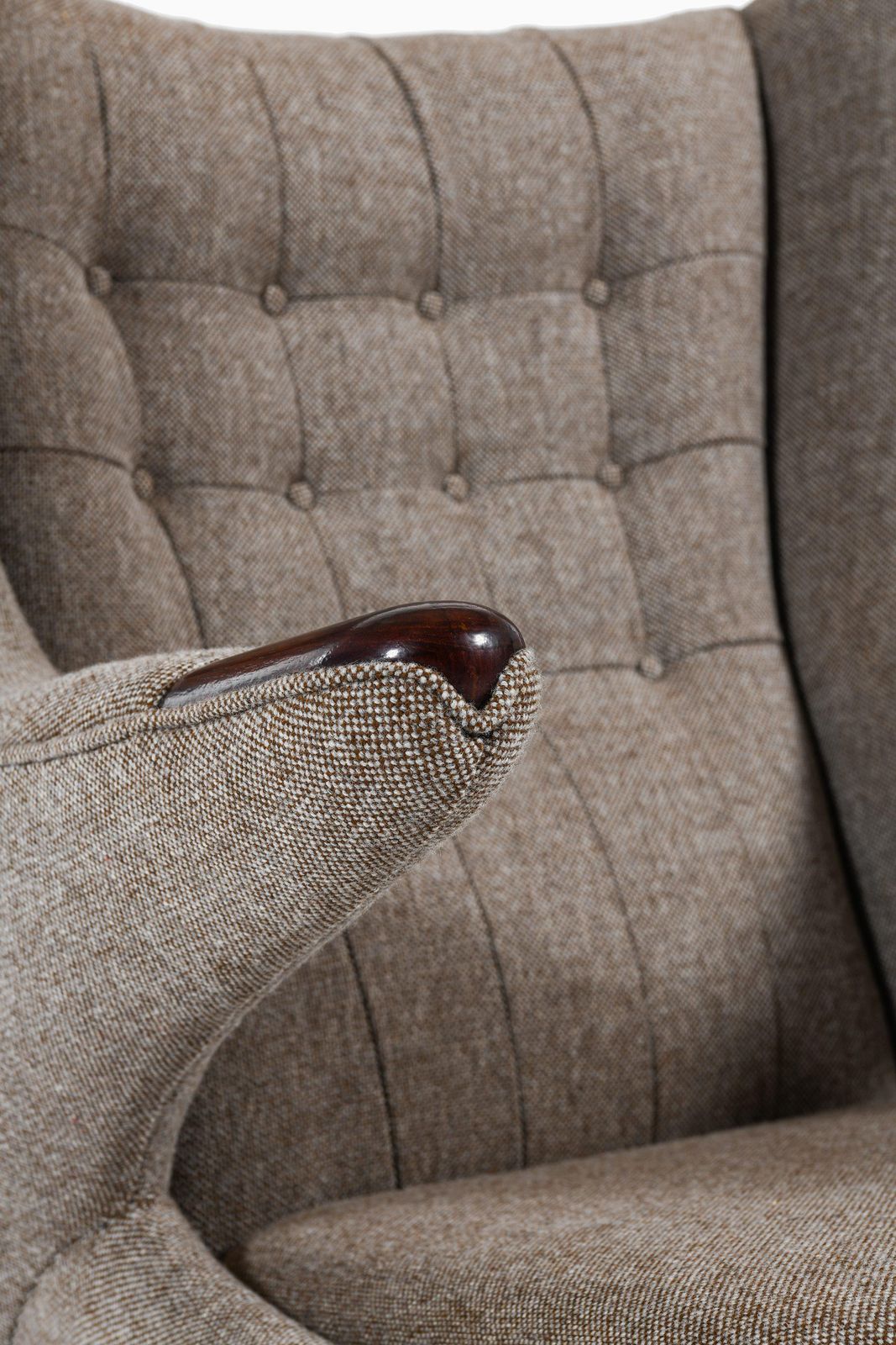 photo for sale Easy Chair In Rosewood & Reupholstered In Kvadrat Fabric By Hans Wegner, 1950's