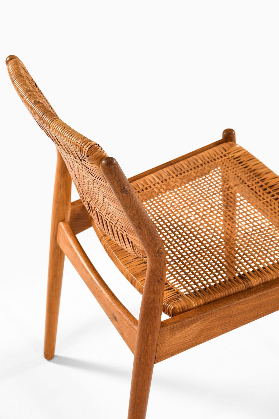Set Of 8 Dining Chairs In Oak And Woven Cane By Arne Vodder, 1951 photo buy