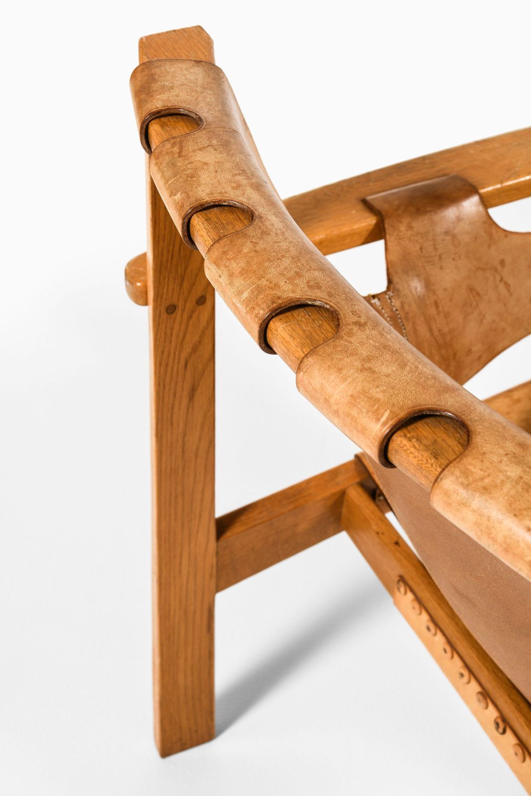 Pair Of Trienna Easy Chairs In Oak & Original Leather By Carl Axel Acking, 1957 photo vintage