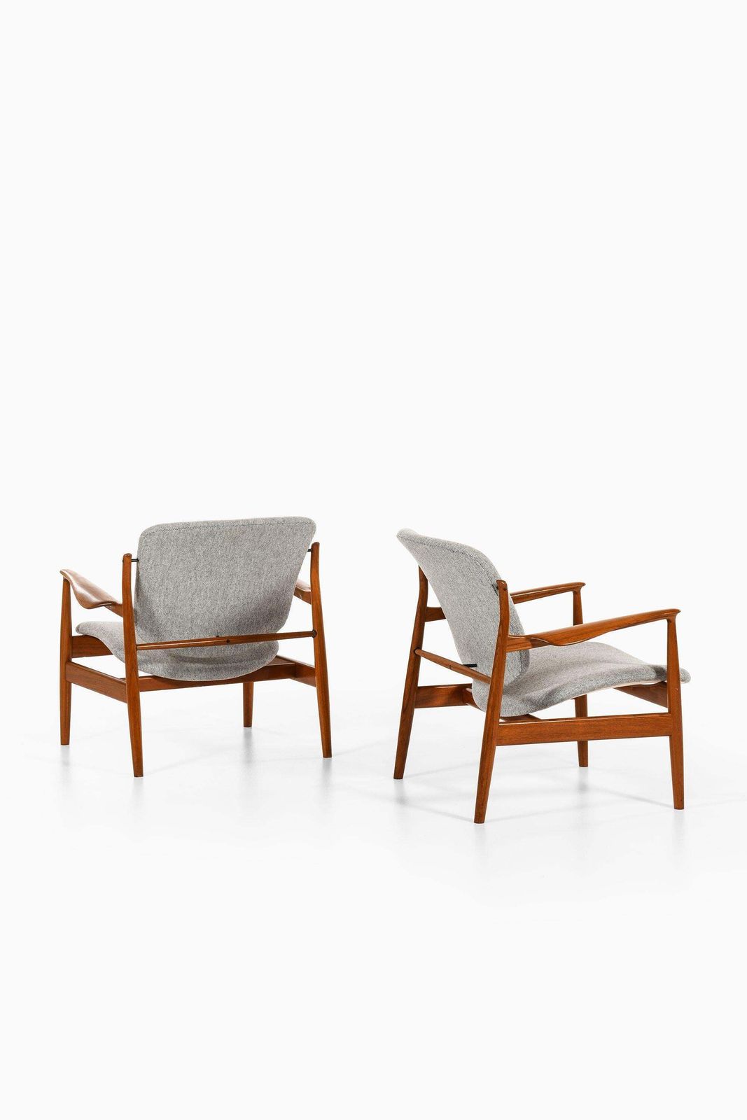 Pair Of Easy Chairs In Teak & Reupholstered In Kvadrat Fabric By Finn Juhl, 1956 photo Furniture