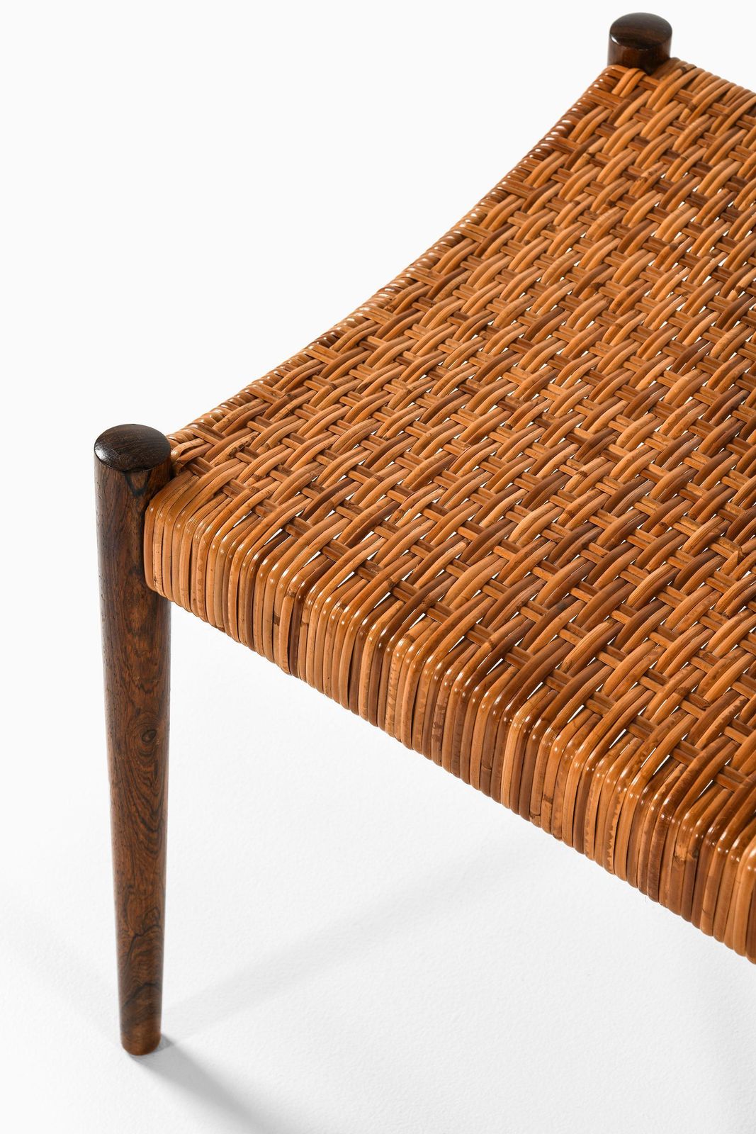 Set Of 8 Dining Chairs In Rosewood And Woven Cane By Steffan Syrach Larsen, 1960 photo vintage