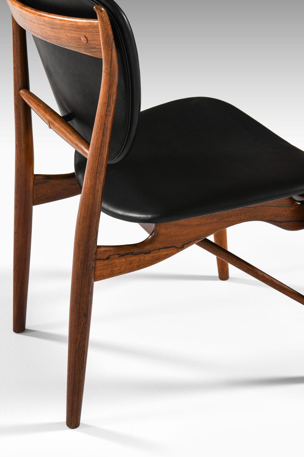 Furniture Dining Chairs In Rosewood And Black Leather By Finn Juhl, 1951 photo