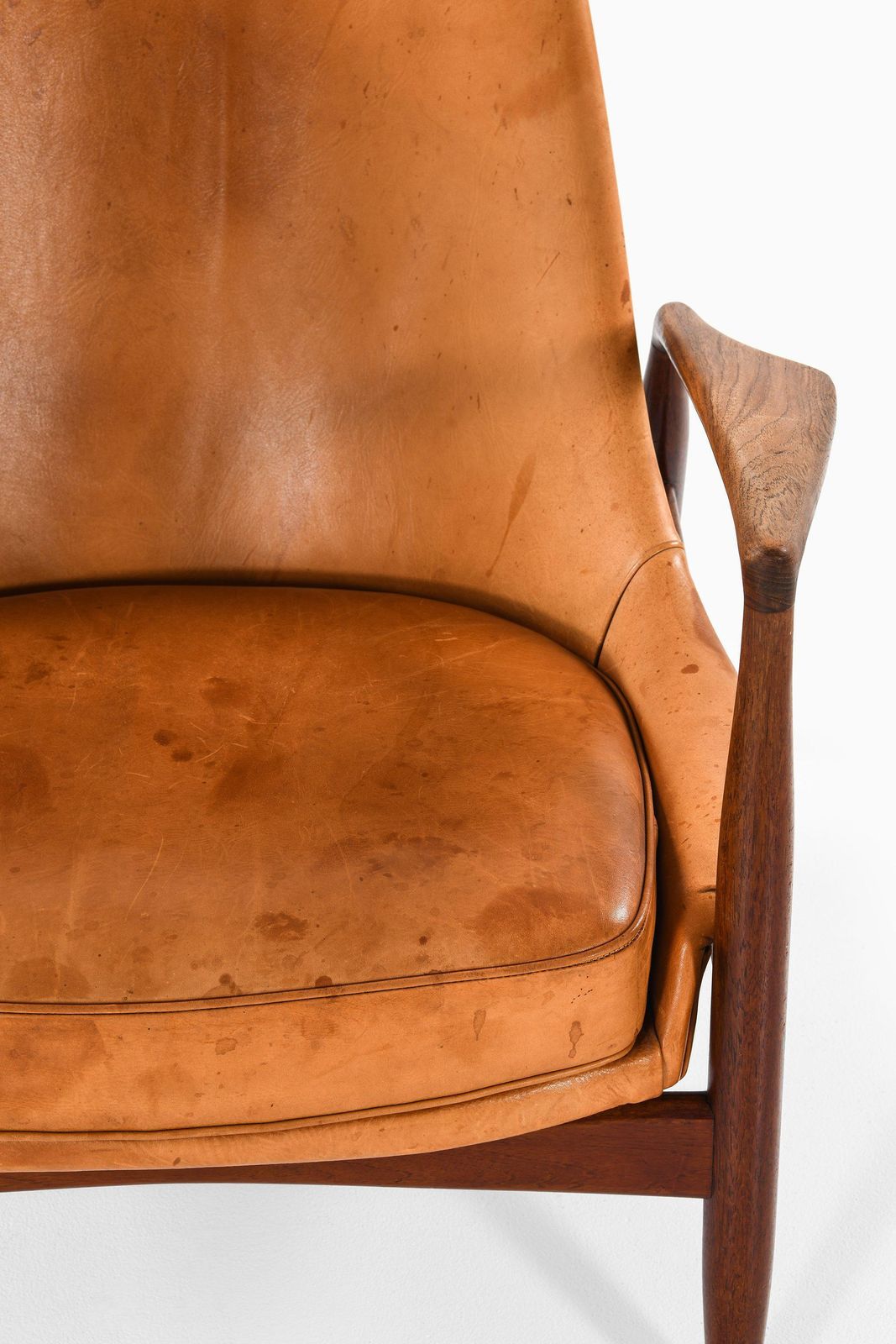 Pair Of Easy Chairs In Teak And Leather By Ib Kofod Larsen, 1950s photo buy
