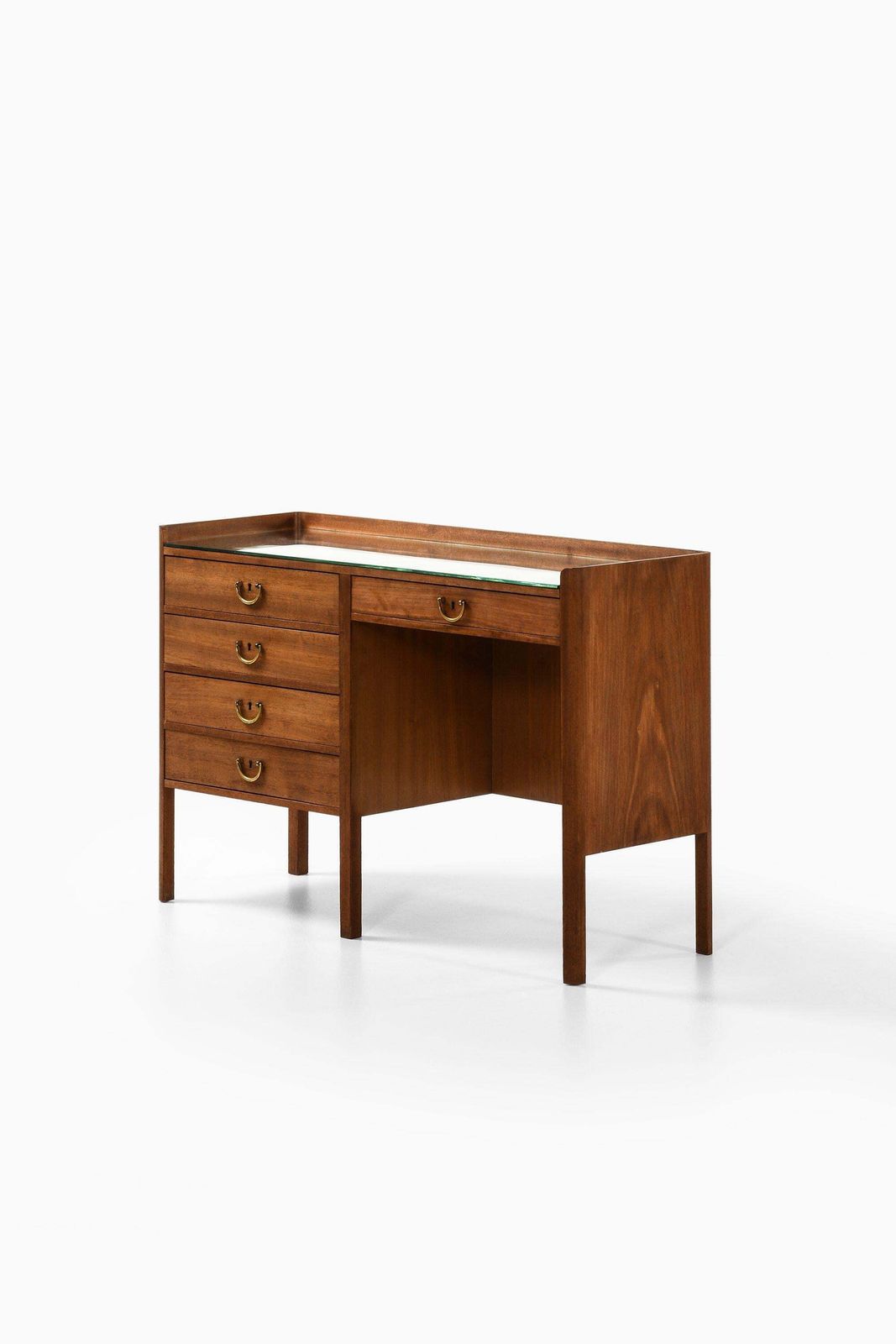 Vanity / Dressing Table In Walnut, Brass And Glass By Josef Frank, 1950's photo furniture