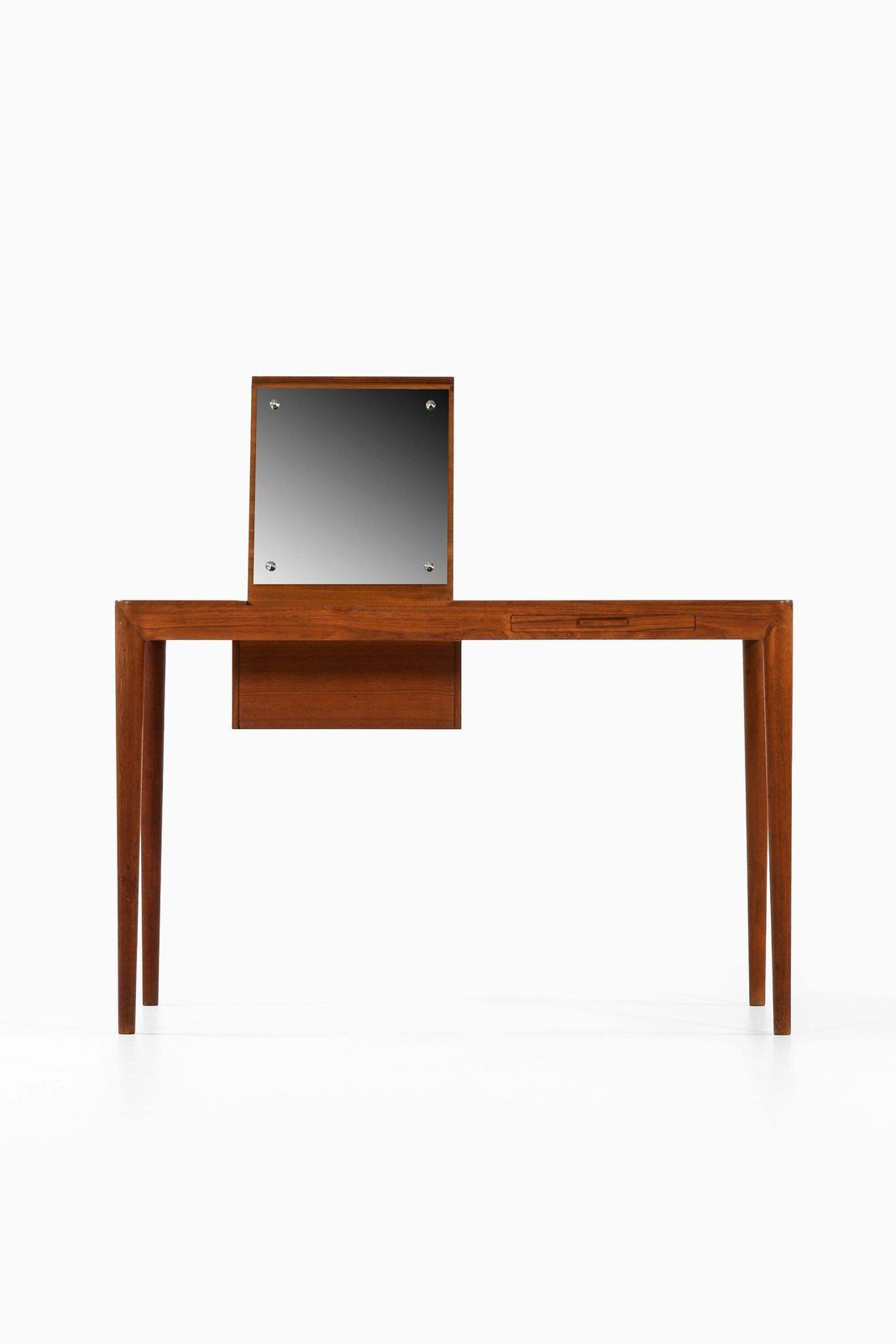 Freestanding Vanity / Dressing Table In Teak By Erik Riisager Hansen, 1950's photo for sale