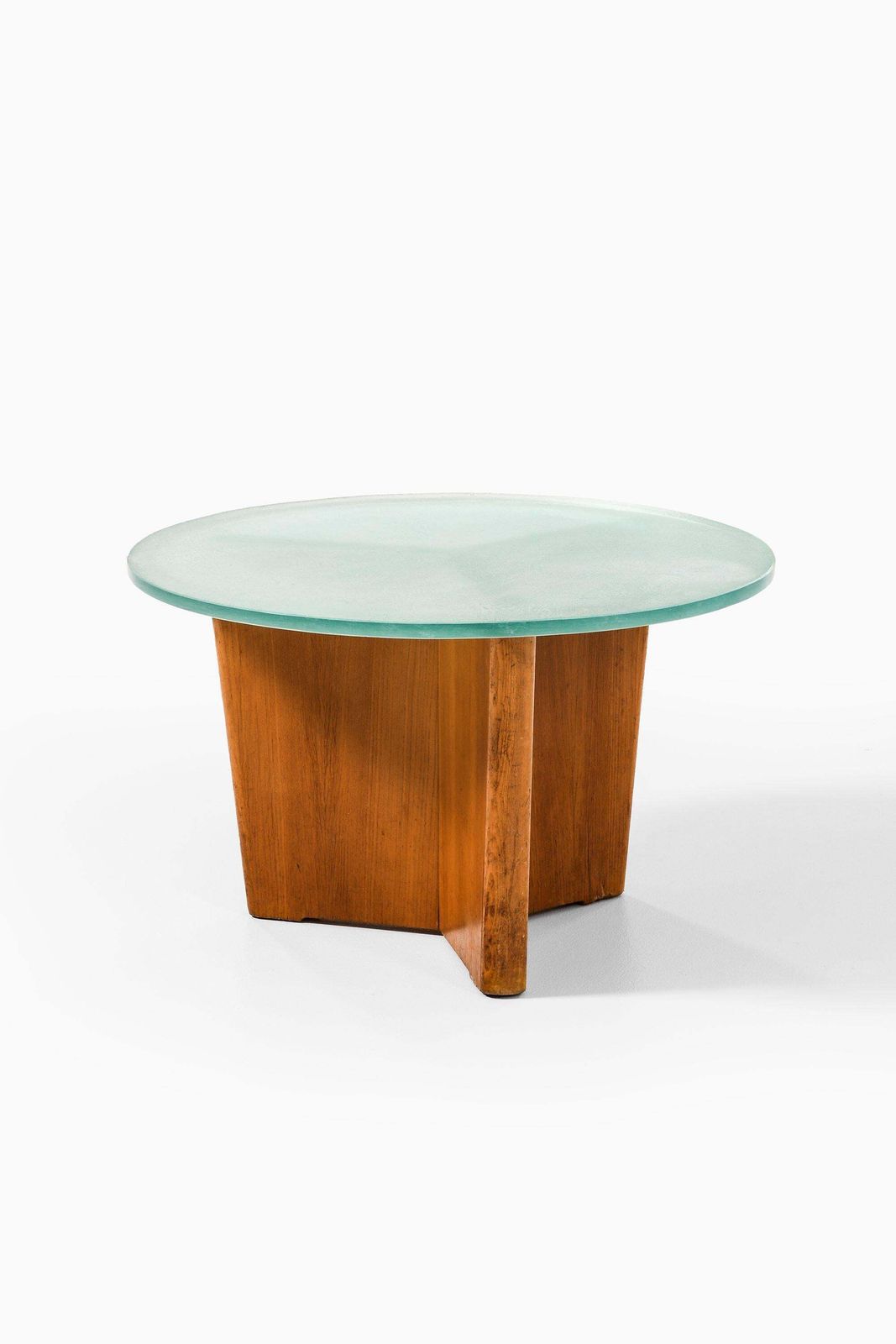 Coffee Table In Elm And Original Glass Top By Greta Magnusson Grossman, 1930's photo furniture
