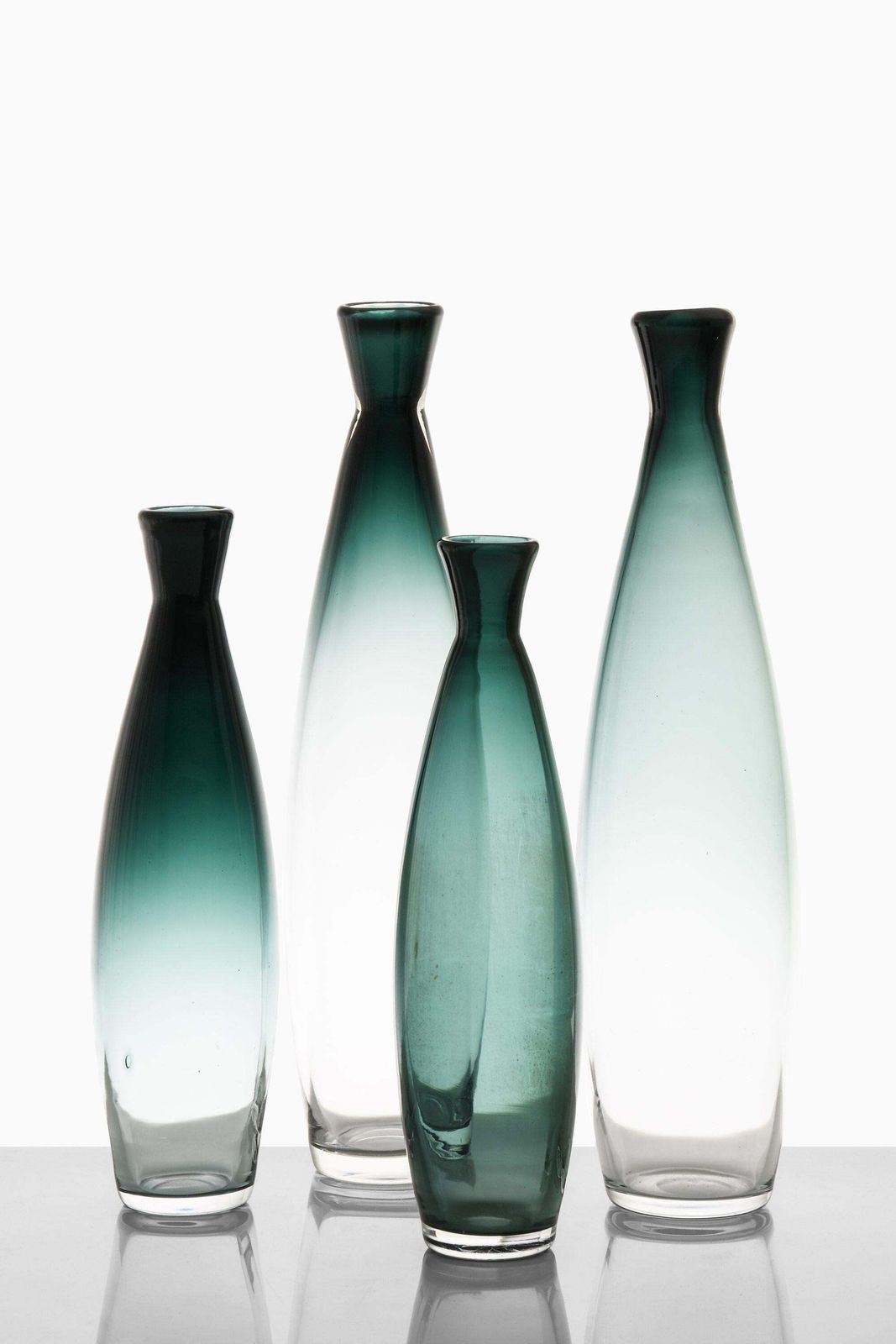 Set Of 4 Glass Vases By Bengt Orup, 1960’s photo Home Decor