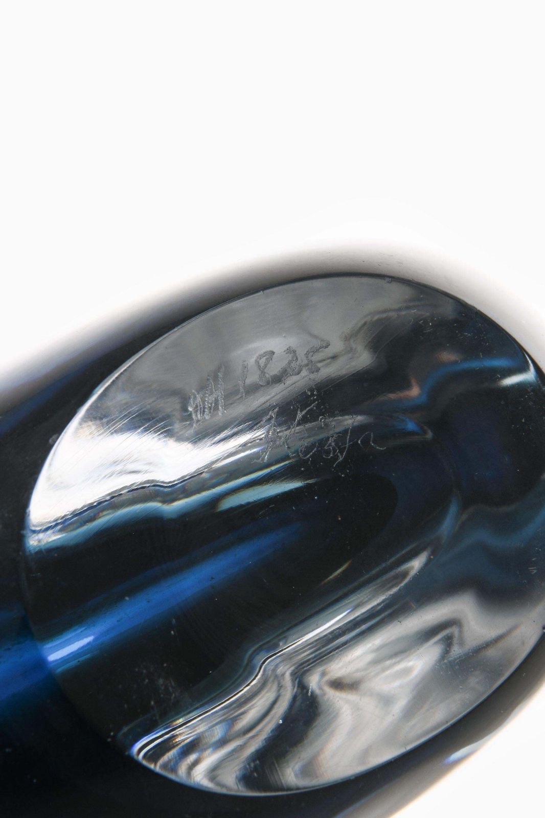 Glass Vase In Dark Blue By Vicke Lindstrand, 1960's photo for sale