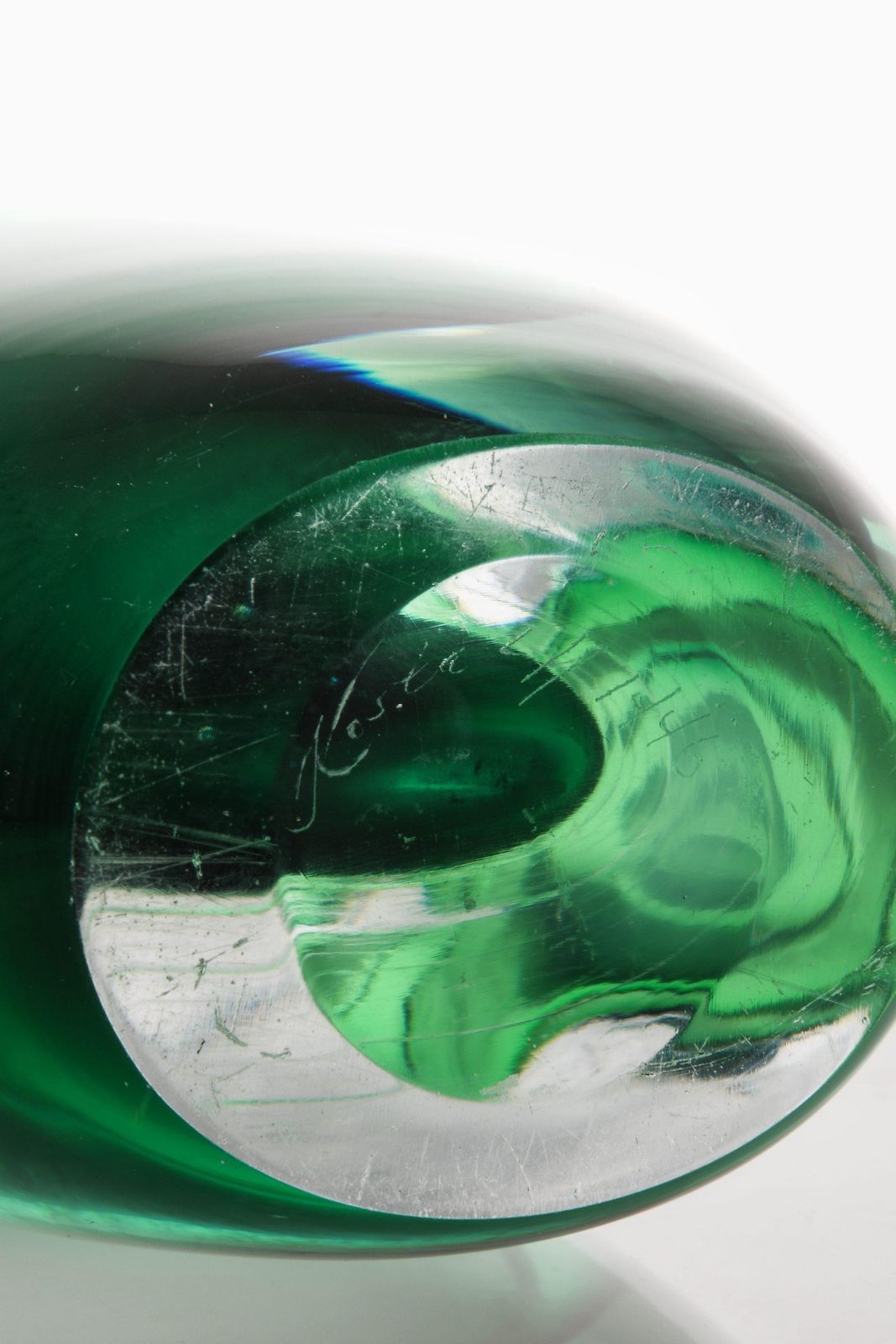 Glass Vase In Green By Vicke Lindstrand, 1960's photo 2548.0