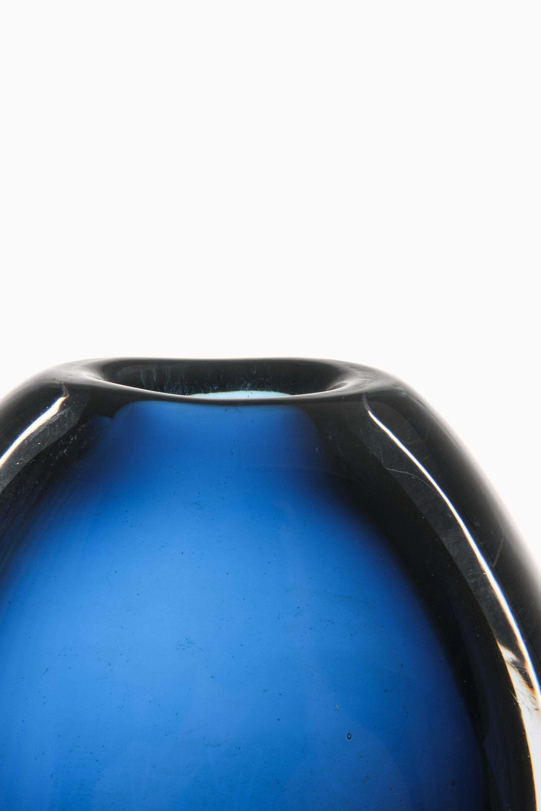 Round Glass Vase In Blue By Vicke Lindstrand, 1960's photo furniture