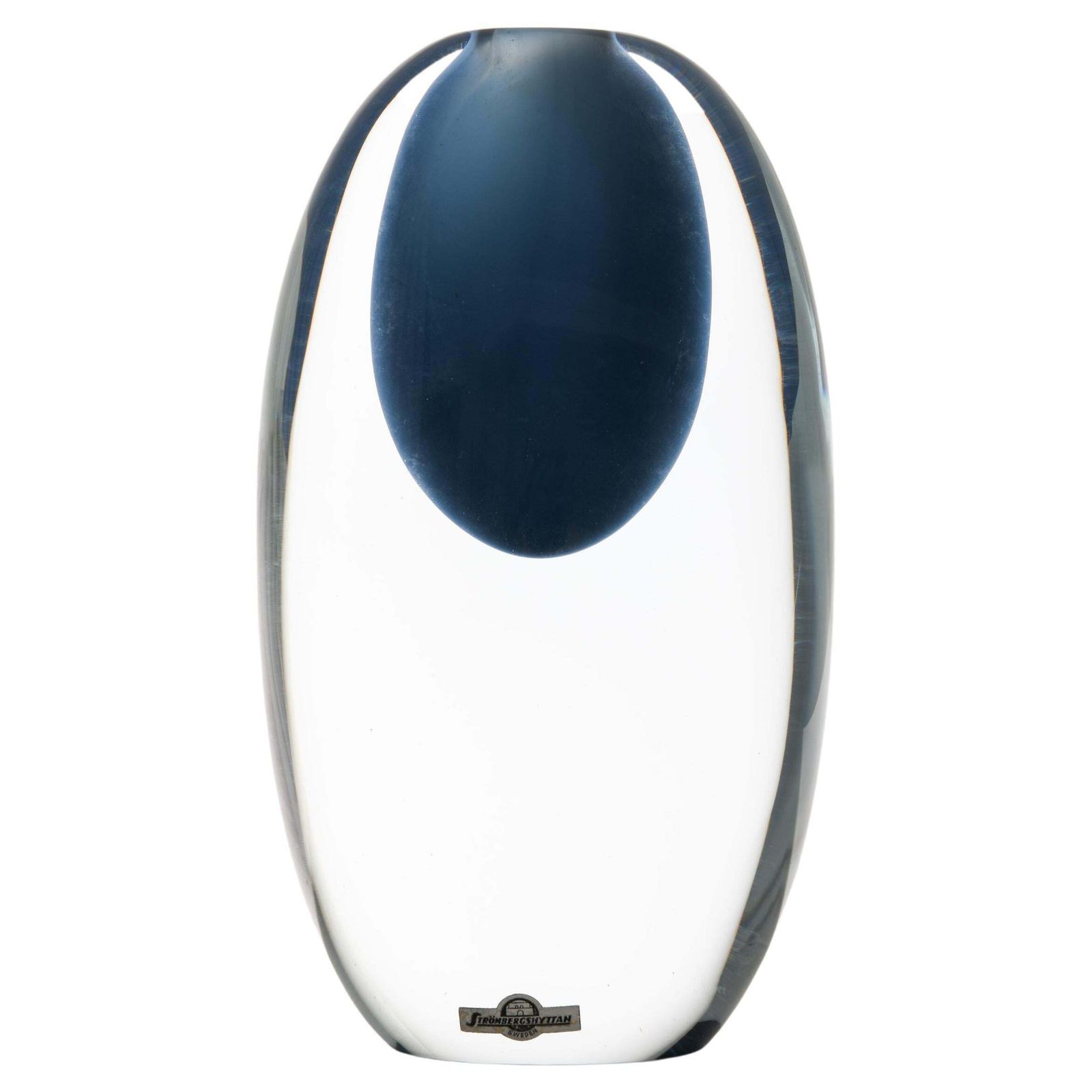 Glass Vase In Blue By Gunnar Nylund, 1950's