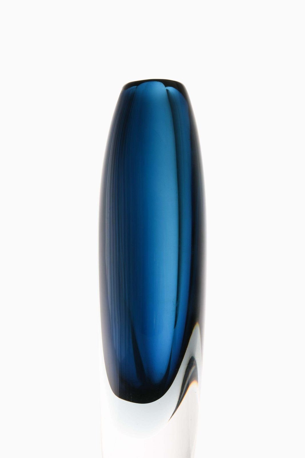 Dark Blue Glass Vase By Vicke Lindstrand, 1960's photo Home Decor