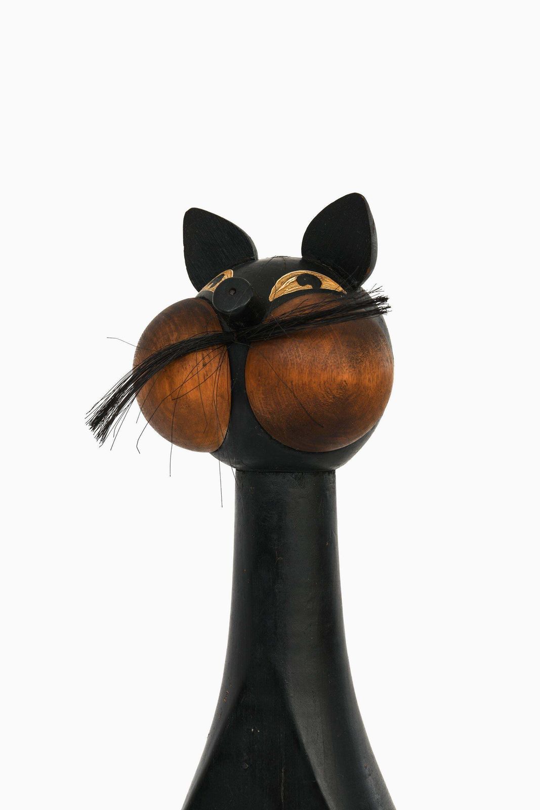Pair Of Cats In Black Lacquered Wood By Laurids Lønborg, 1960's photo 425.0