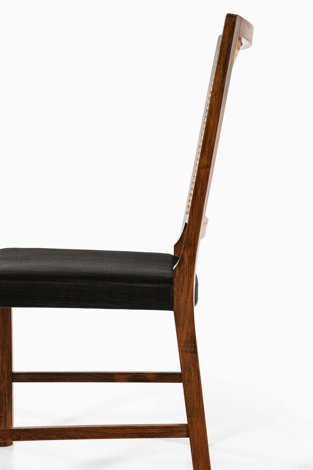 Set Of 14 Dining Chairs In Rosewood And Cane By Bernt Petersen, 1960's photo vintage