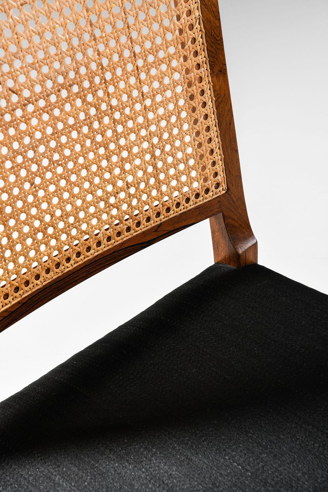 photo furniture Set Of 14 Dining Chairs In Rosewood And Cane By Bernt Petersen, 1960's