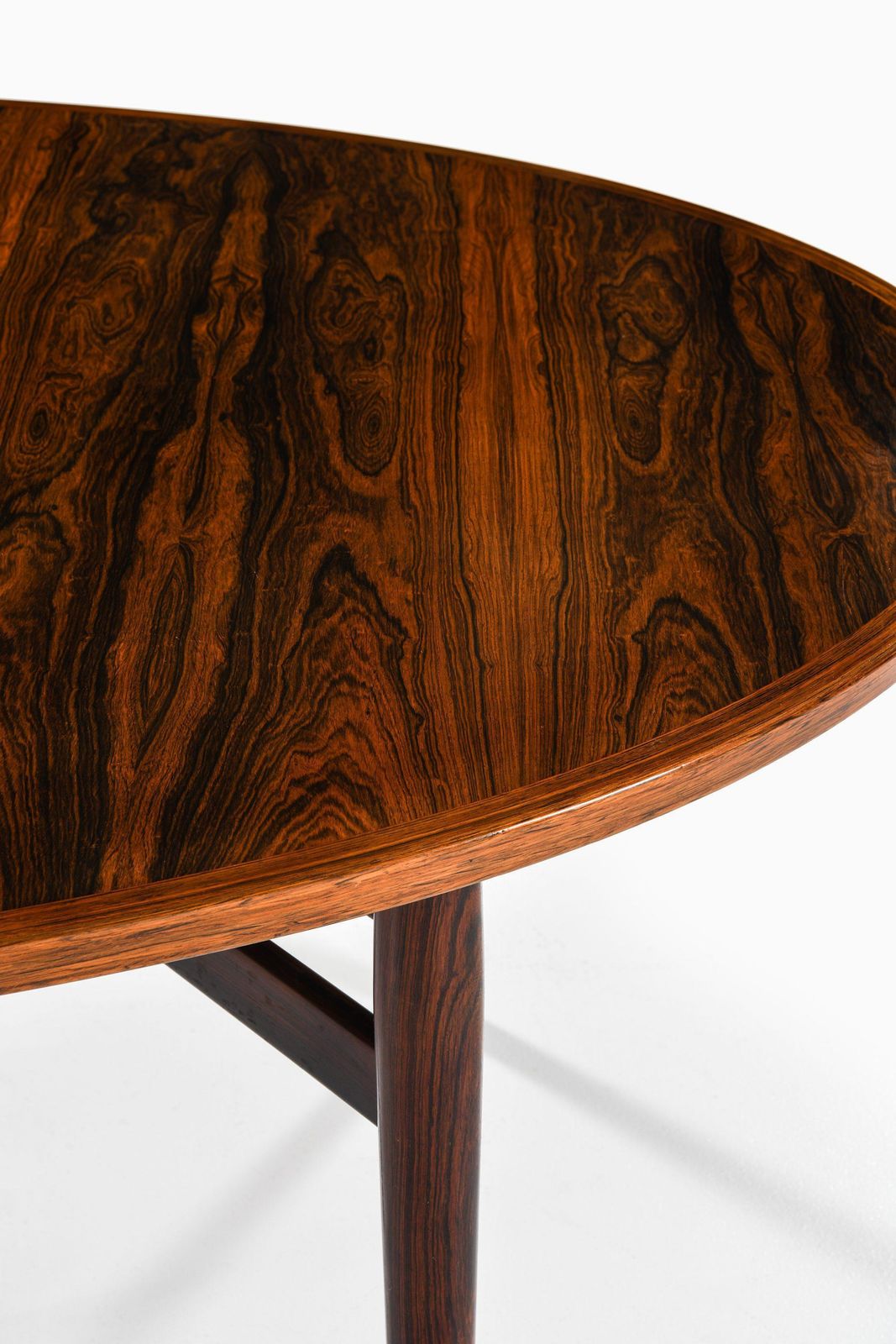 Dining Table In Rosewood And Leather By Arne Vodder, 1950's photo vintage