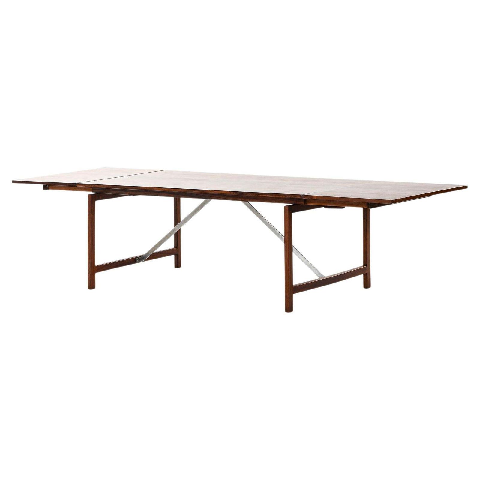 Dining Table In Rosewood And Steel By Hans Wegner, 1960s