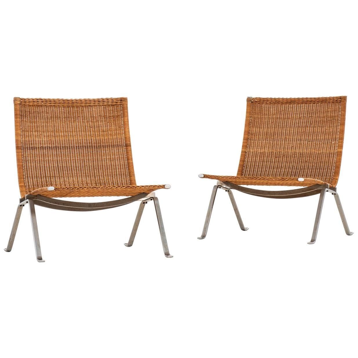 Poul Kjærholm Easy Chairs Model Pk 22 Produced By E. Kold Christensen In Denmark