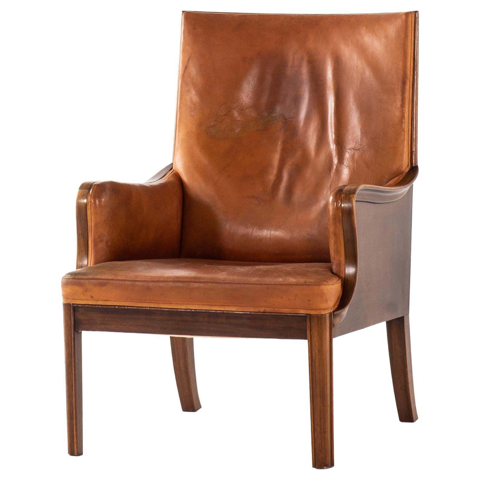 Frits Henningsen Easy Chair Produced By Cabinetmaker Frits Henningsen In Denmark
