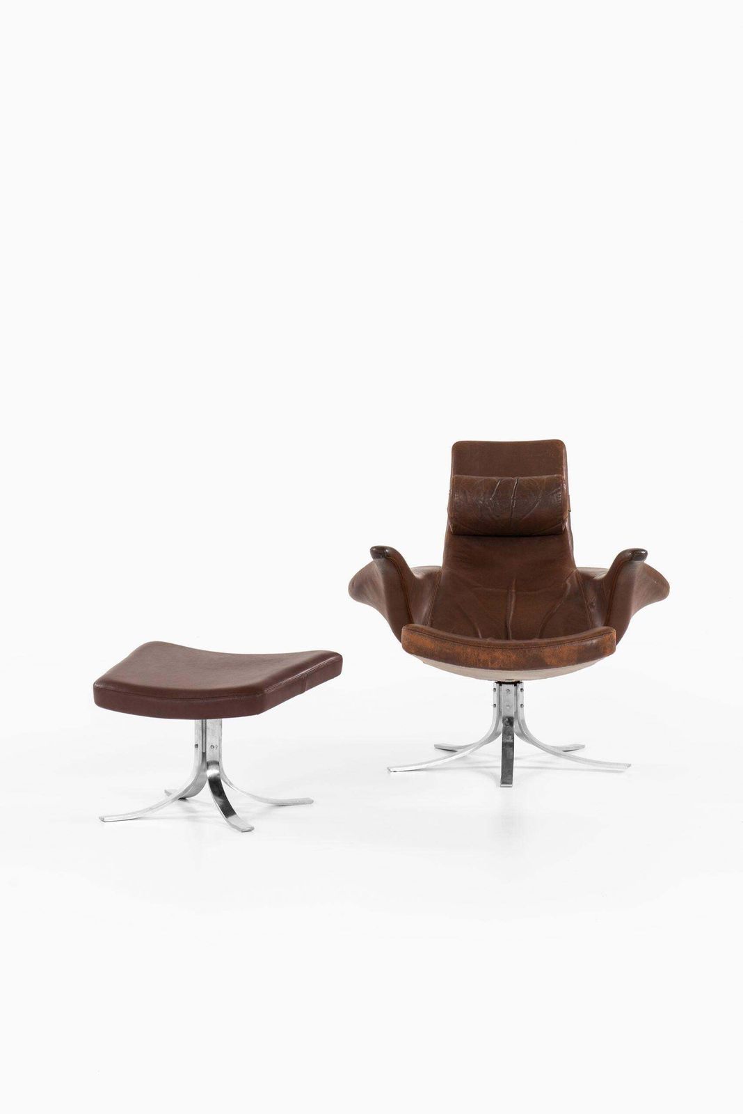 Gösta Berg Easy Chair With Stool Model Måsen / Seagull By Fritz Hansen photo 33549.0