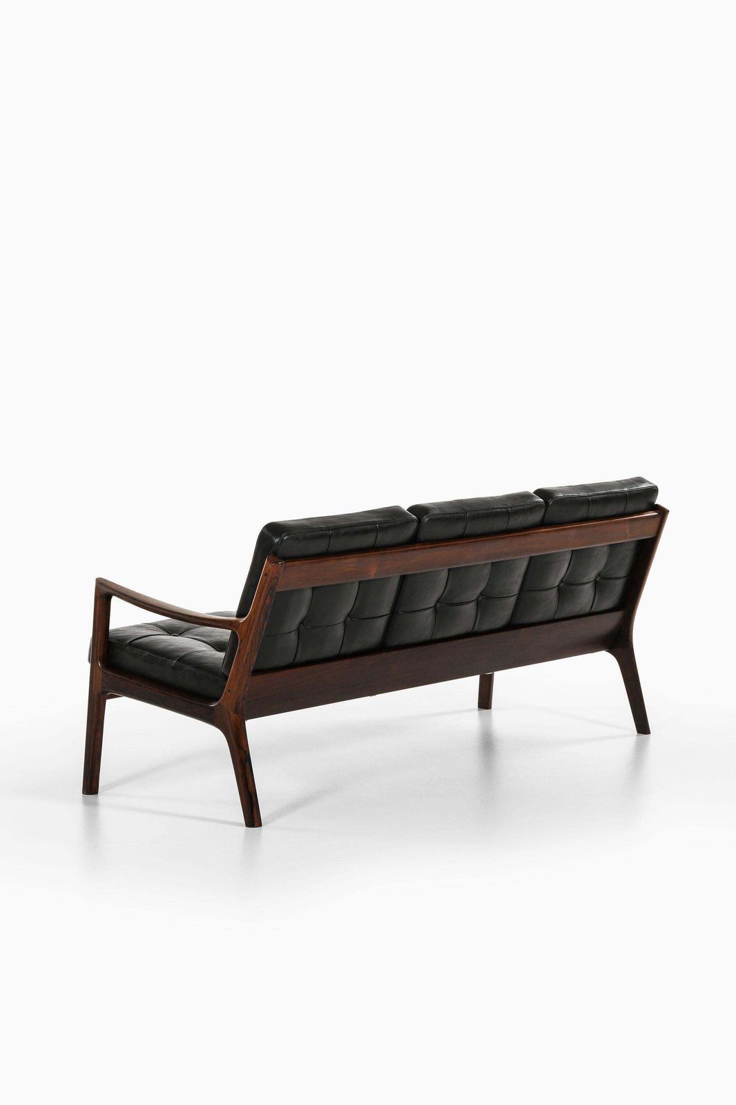 Sofa In Rosewood And Original Black Leather By Ole Wanscher, 1951 photo 7219.0