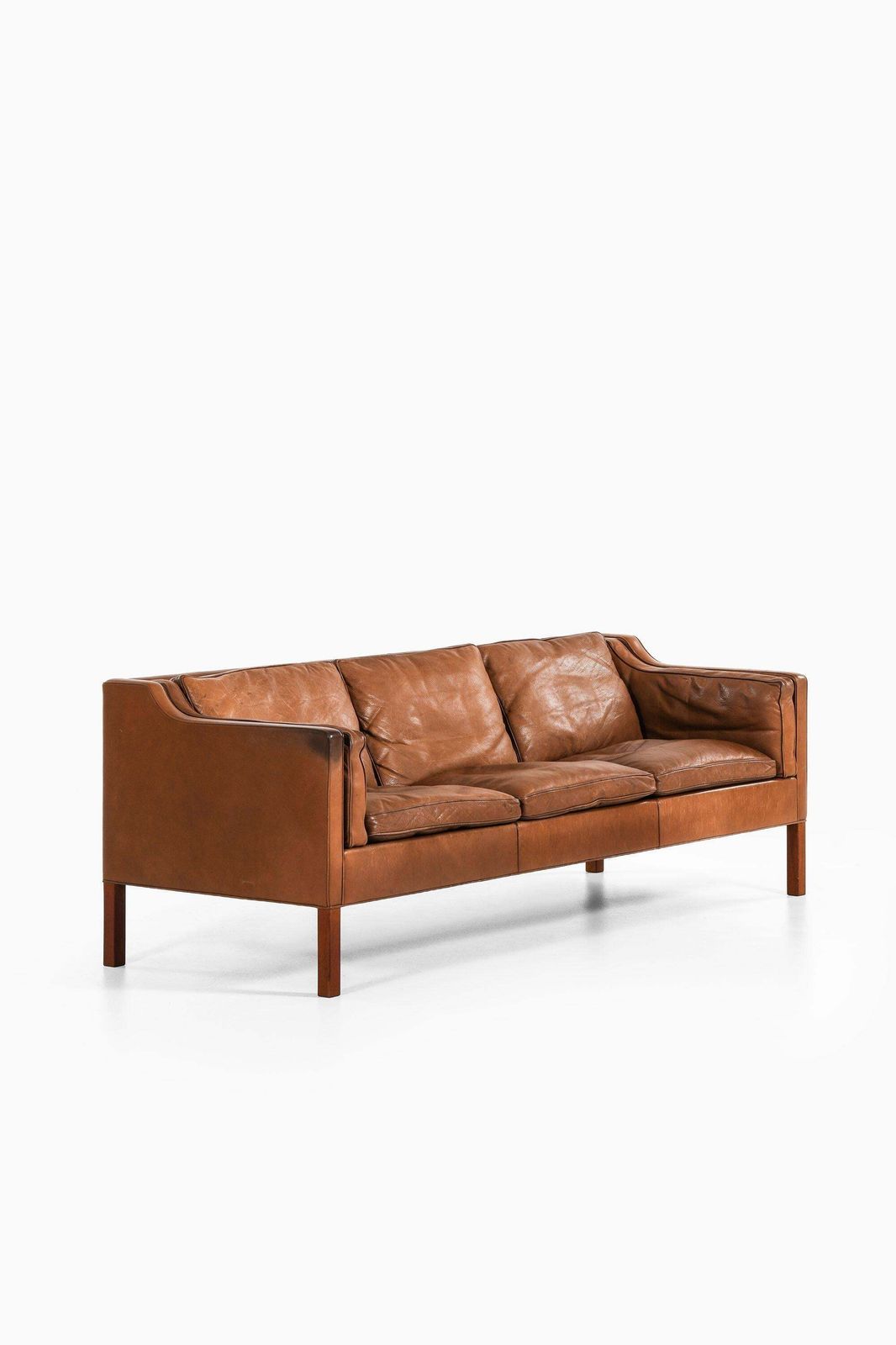 Sofa In Teak And Original Leather Model 2213 By Børge Mogensen, 1963 photo furniture