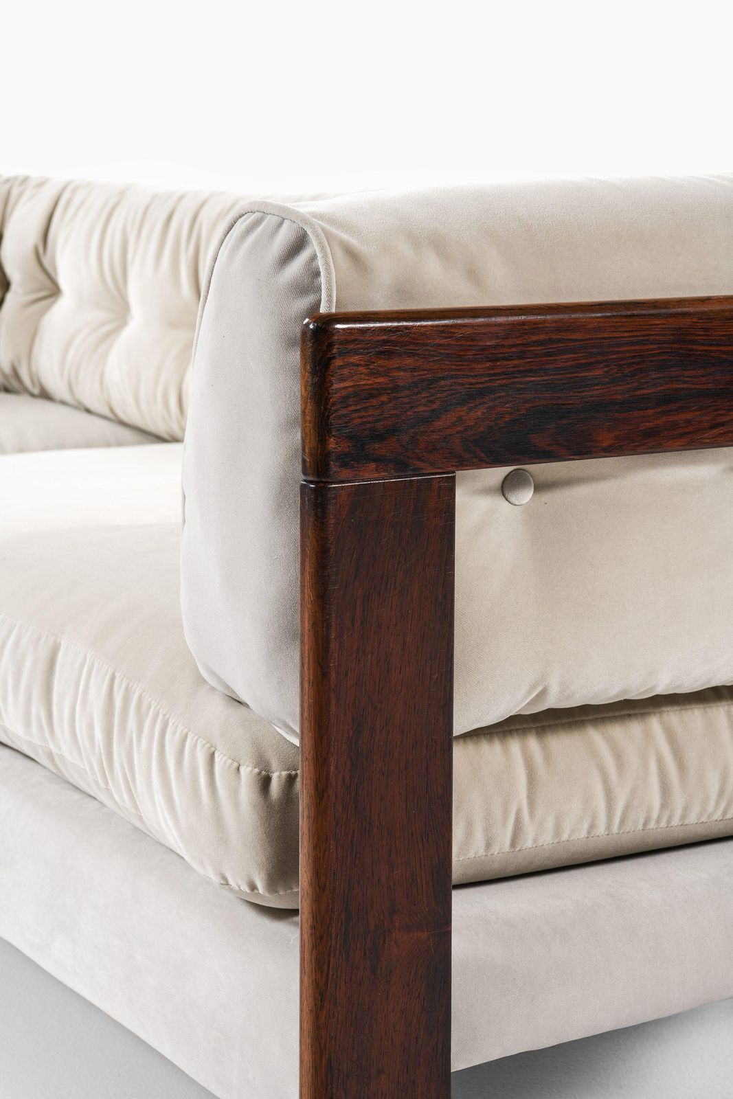 Three Seater Sofa In Velvet With Rosewood By Lennart Bender, 1970’s photo Furniture