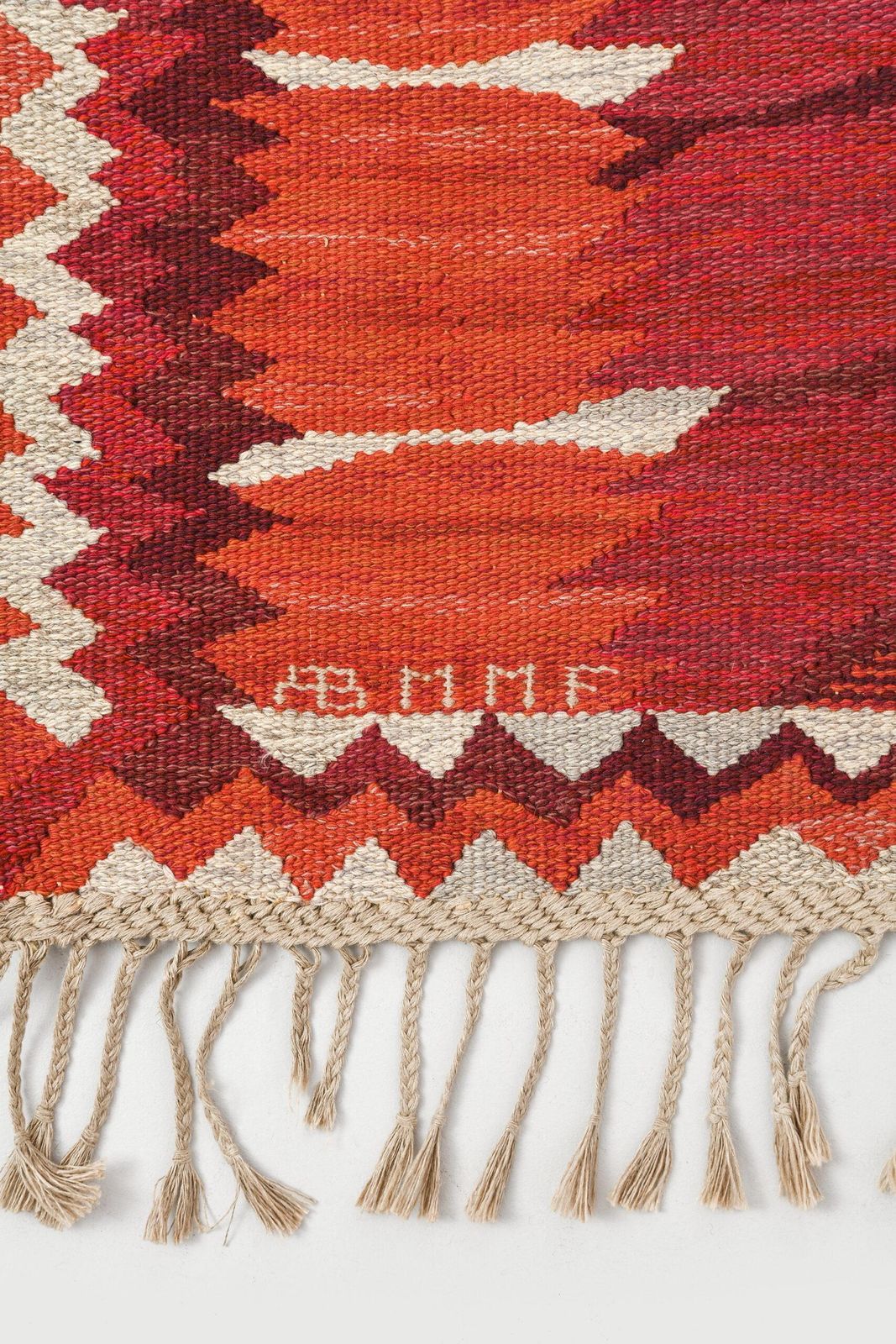Barbro Nilsson Carpet ‘Strålblomman Röd’ Produced By Märta Måås Fjetterström Ab photo for sale