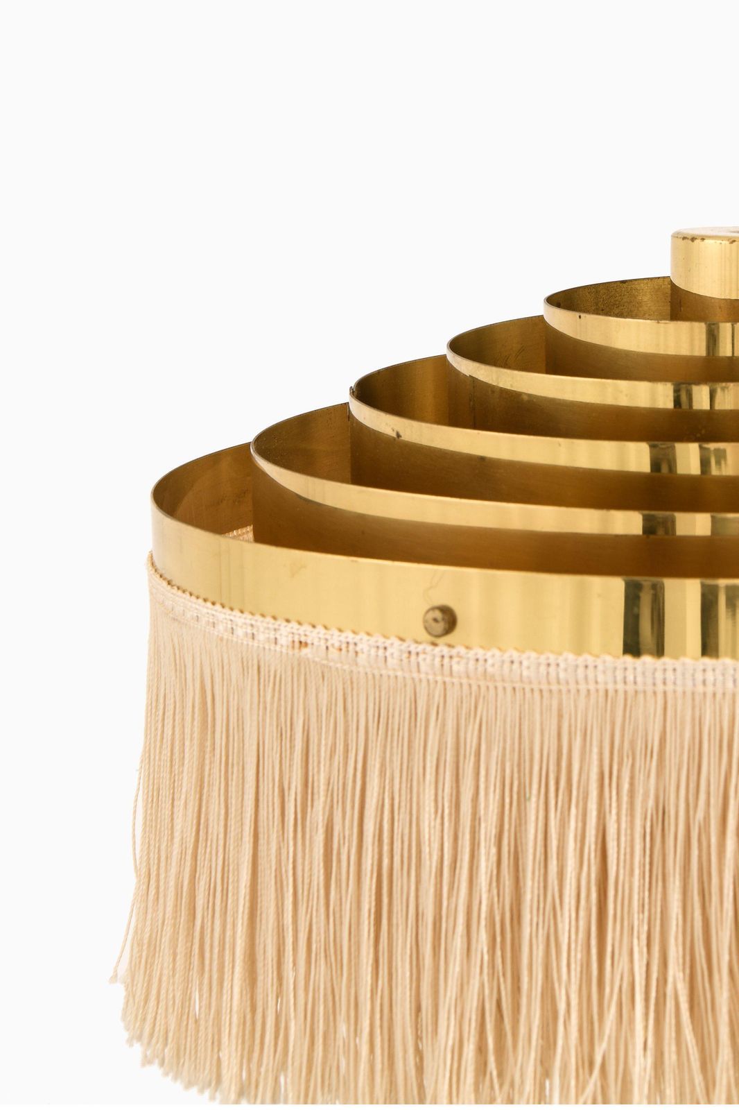 Ceiling Lamp In Brass And Silk Fringes By Hans Agne Jakobsson, 1950's photo for sale