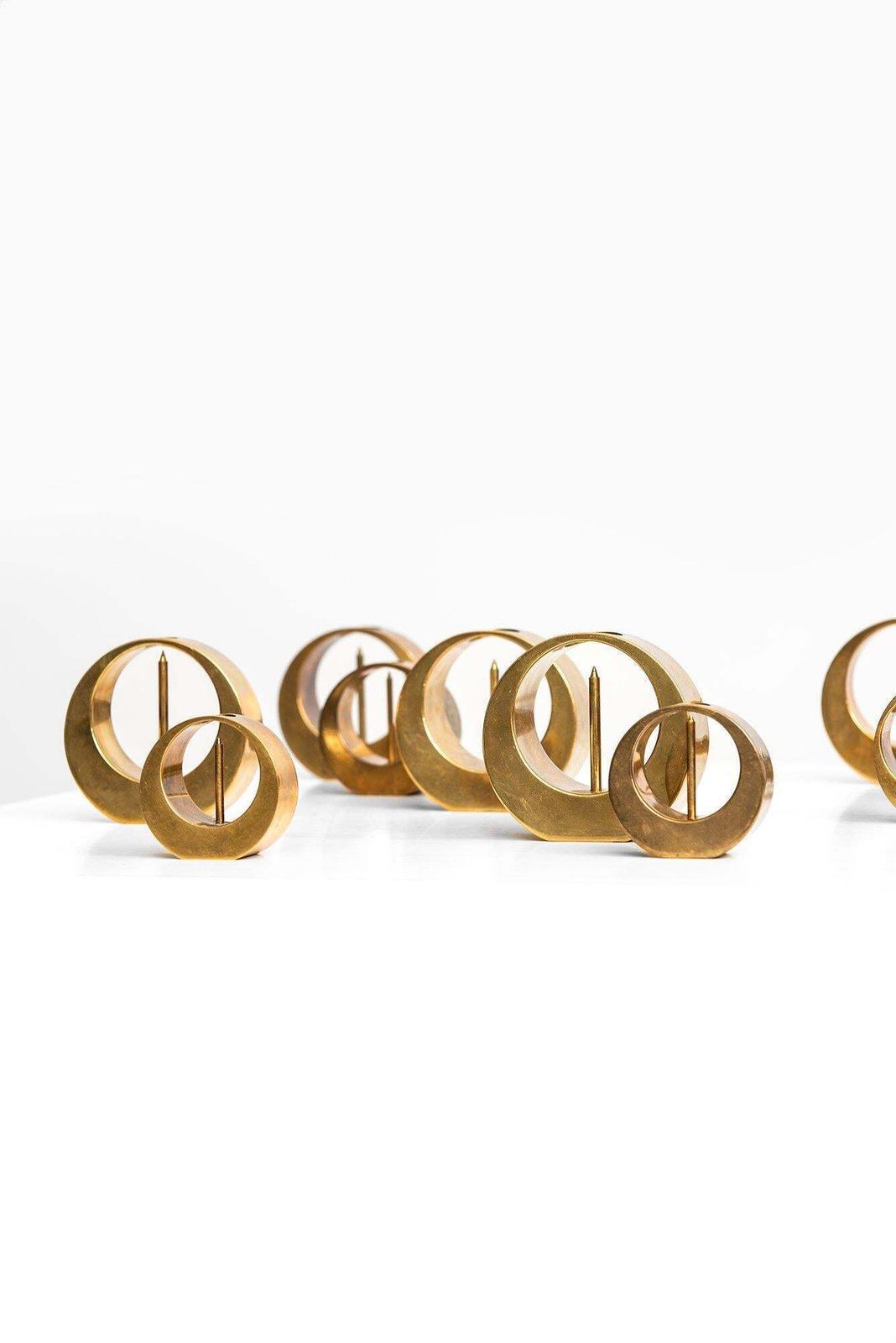 Arthur Pe Candlesticks In Brass Produced In His Own Studio Kolbäck In Sweden photo vinterior