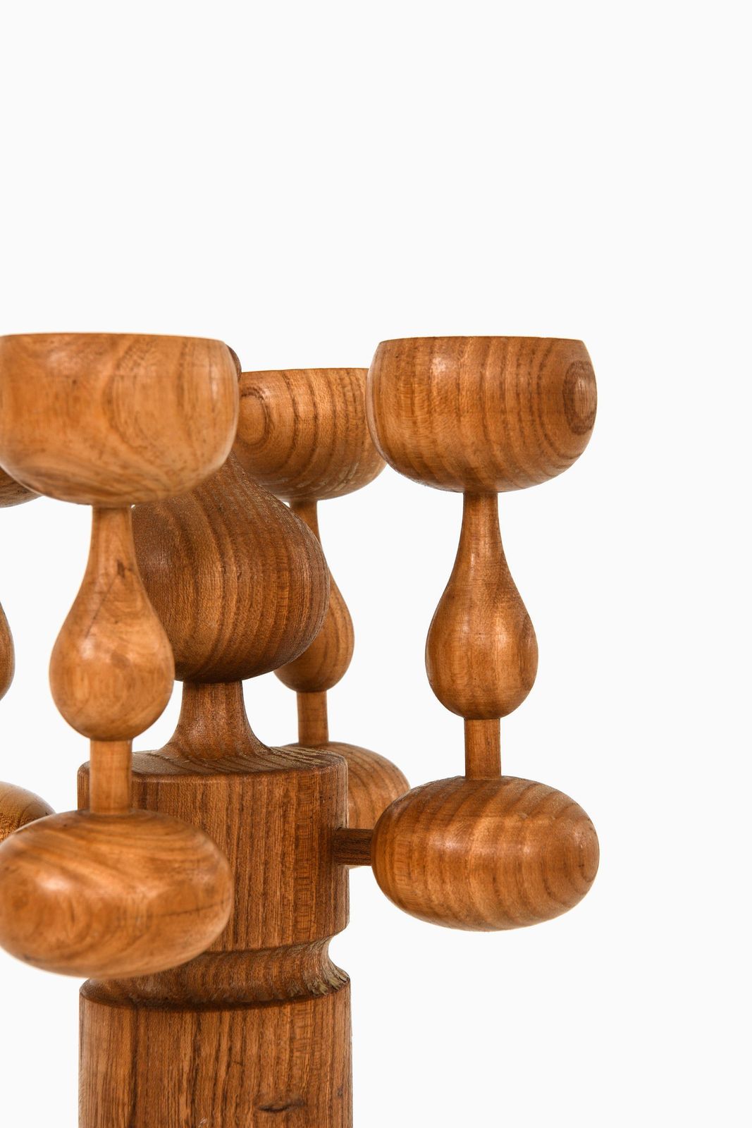 Pair Of Candlesticks In Teak By Erik Höglund, 1950's photo for sale
