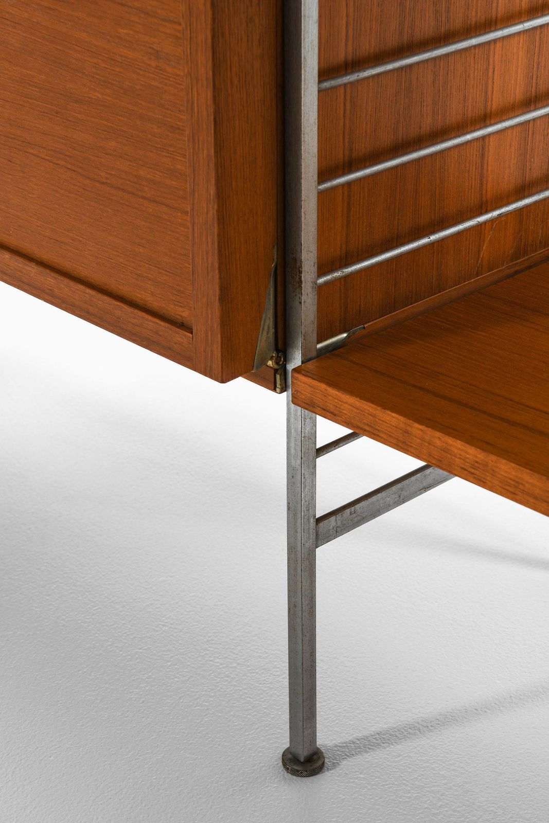 Large Bookcase In Teak And Chromed Steel By Nils Strinning, 1960's photo vintage